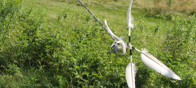 On Beyond Father Gander in a tree in a cow
		 pasture.  Robot Art by Ian Ingram.